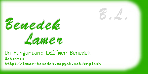 benedek lamer business card